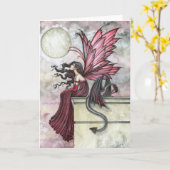 Rote feenhafte Drache-Karte durch Molly Harrison Karte (Gelbe Blume)