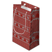 Rote Feiertage Kleine Geschenktüte (Rückseite Schrägansicht)