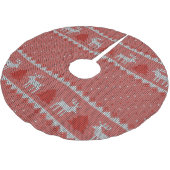 Rote Feiertage Polyester Weihnachtsbaumdecke (Schrägansicht)