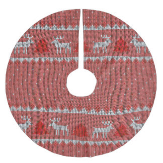Rote Feiertage Polyester Weihnachtsbaumdecke