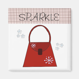 Rote Feiertags-Handtasche - Funkeln Magnet