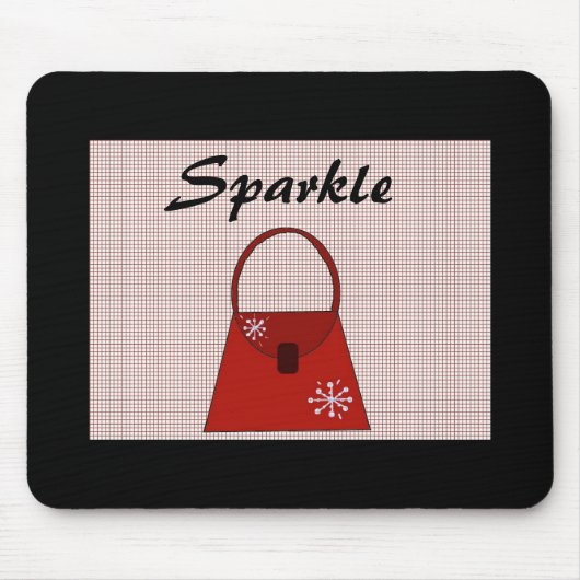 Rote Feiertags-Handtasche - Funkeln Mousepad (Vorne)