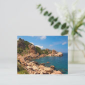 Rote Felsen an der Küste Sardiniens Postkarte (Stehend Vorderseite)