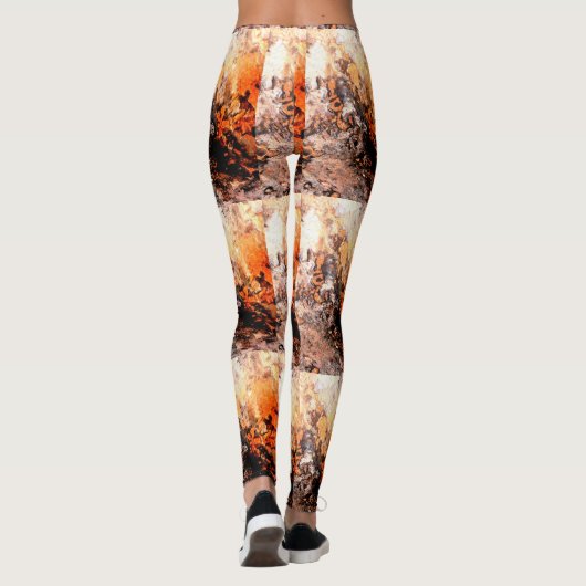 rote Felsen-Graffiti Leggings (Rückseite)