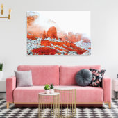 Rote Felsen in schneebedeckten Leinwand (Insitu (Wohnzimmer))