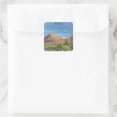 Rote Felsen in Sedona Quadratischer Aufkleber (Tasche)