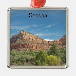 Rote Felsen in Sedona Silbernes Ornament