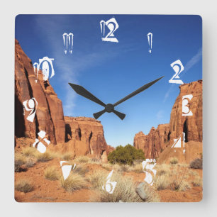 Rote Felsen-Schlucht Quadratische Wanduhr