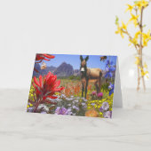 Rote Felsen-Schluchtphantasie Karte (Gelbe Blume)