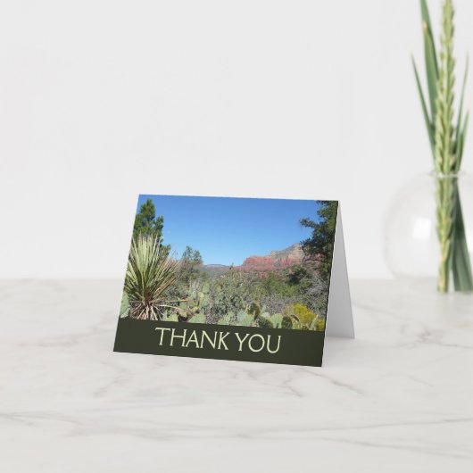 Rote Felsen und Kakteen I Dankeskarte (Vorderseite)