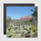 Rote Felsen und Kakteen I Magnetkarte (Vorne/Hinten)