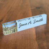 Rote Felsen und Kakteen I Namensplakette (Seite)