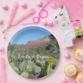 Rote Felsen und Kakteen I Pappteller (Party)