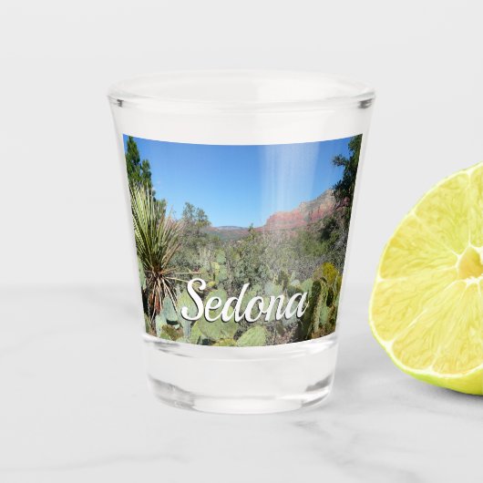 Rote Felsen und Kakteen I Schnapsglas (Vorderseite)