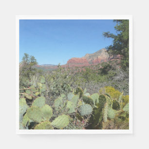 Rote Felsen und Kakteen I Serviette