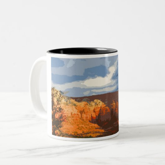 Rote Felsen Zweifarbige Tasse (Vorderseite Links)