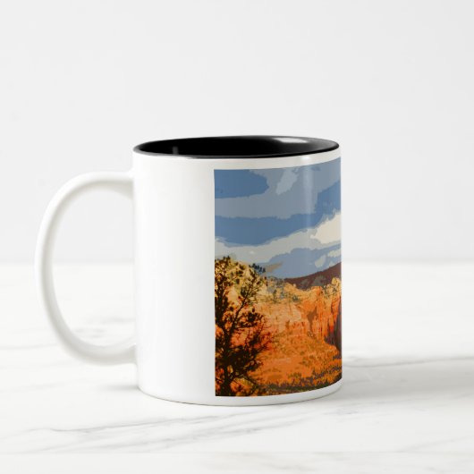 Rote Felsen Zweifarbige Tasse (Links)
