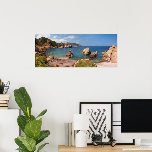 Rote Felsküste Sardiniens Poster (Heimbüro)