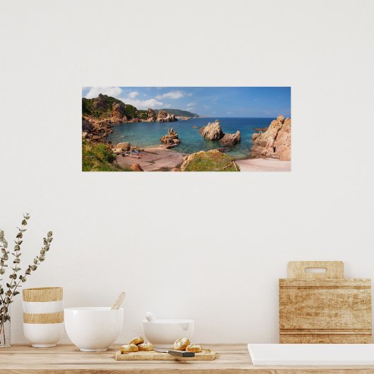 Rote Felsküste Sardiniens Poster (Küche)