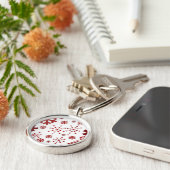 Rote festliche Schneeflocken Schlüsselanhänger (Seite)