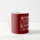 Rote festliche Weihnachts-Kaffeetasse mit Zitat Kaffeetasse (Vorderseite Links)