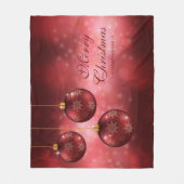 Rote festliche Weihnachtsbaumkugeln mit individuel Fleecedecke (Vorderseite)