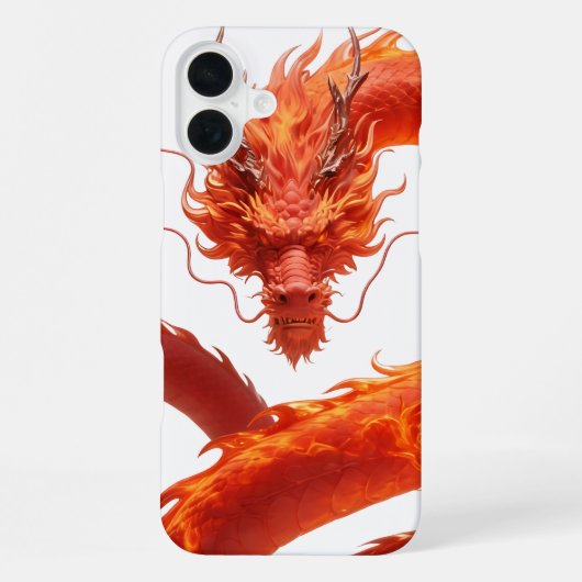 Rote Feuerdrache Kunst | Mythisches Flammendrachen iPhone Hülle (Rückseite)