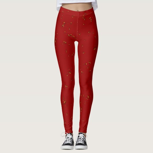 Rote Feuerstrahlen überlagern Ihr Foto Leggings (Vorderseite)