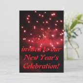Rote Feuerwerke - Einladungen zum neuen Jahr (Stehend Vorderseite)