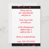 Rote Feuerwerke - Einladungen zum neuen Jahr (Rückseite)