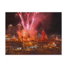 Rote Feuerwerke über dem Plaza, Kansas City