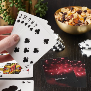 Rote Feuerwerkskörper, Lass uns spielen, benutzerd Spielkarten