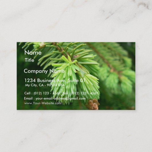 Rote Fichte-Sprösslinge Visitenkarte (Vorderseite)