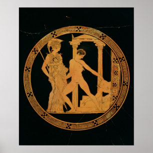 Rote Figur mit Athena, Theseus Poster