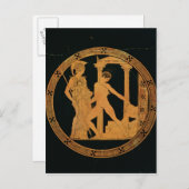 Rote Figur mit Athena, Theseus Postkarte (Vorne/Hinten)
