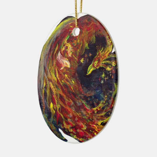 Rote Firebird Thunderbird Flammen Phoenix Pheonix Keramik Ornament (Links)