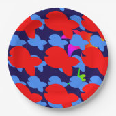 Rote Fische Kinder Pappteller (Vorderseite)