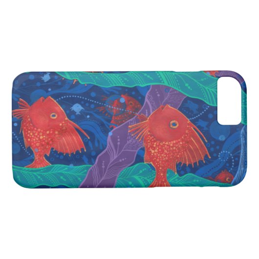 Rote Fische, Meerwassertiere Unterwasser Art Case-Mate iPhone Hülle (Rückseite (Horizontal))