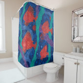 Rote Fische, Meerwassertiere Unterwasser Art Duschvorhang (Beispiel)