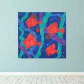 Rote Fische, Meerwassertiere Unterwasser Art Leinwanddruck (Insitu (Holzboden))