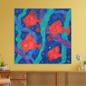 Rote Fische, Meerwassertiere Unterwasser Art Leinwanddruck (Insitu (Wohnzimmer))