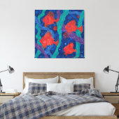 Rote Fische, Meerwassertiere Unterwasser Art Leinwanddruck (Insitu (Schlafzimmer))