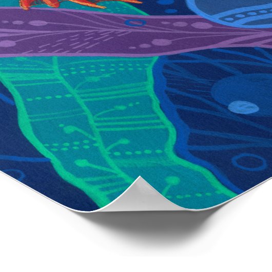 Rote Fische, Meerwassertiere Unterwasser Art Poster (Ecke)