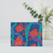 Rote Fische, Meerwassertiere Unterwasser Art Postkarte (Stehend Vorderseite)