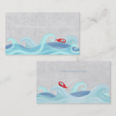Rote Fische Surfwellen Visitenkarte (Vorne/Hinten)