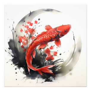 Rote Fischfarben Fotodruck