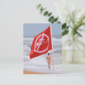 Rote Flagge am Strand — Florida Postkarte (Stehend Vorderseite)