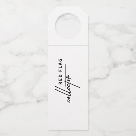 Rote Flagge - mit Vorsicht trinken Flaschenanhänger (Vorderseite)