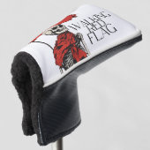 Rote Flagge Skeleton | Edgy Minimalistisch Spaß Golf Headcover (3/4 Vorderseite)