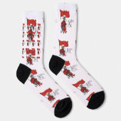 Rote Flagge Skeleton | Edgy Minimalistisch Spaß Socken (Rechts)